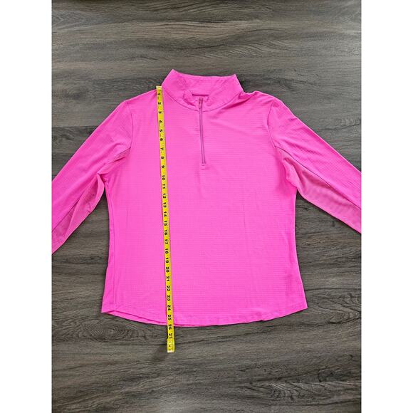 IBKUL Women's Hot Pink Solid Long Sleeve Quarter Zip Top Size X-Large - Picture 11 of 12